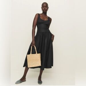 Reformation Black Midi Dress
